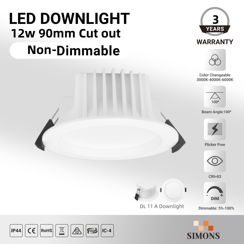 DL11 Australia Downlight Waterproof AntiGlare Aluminum Recessed Ceiling Spotlight saa home Office SMD Downlights 3cct spotlight lamps