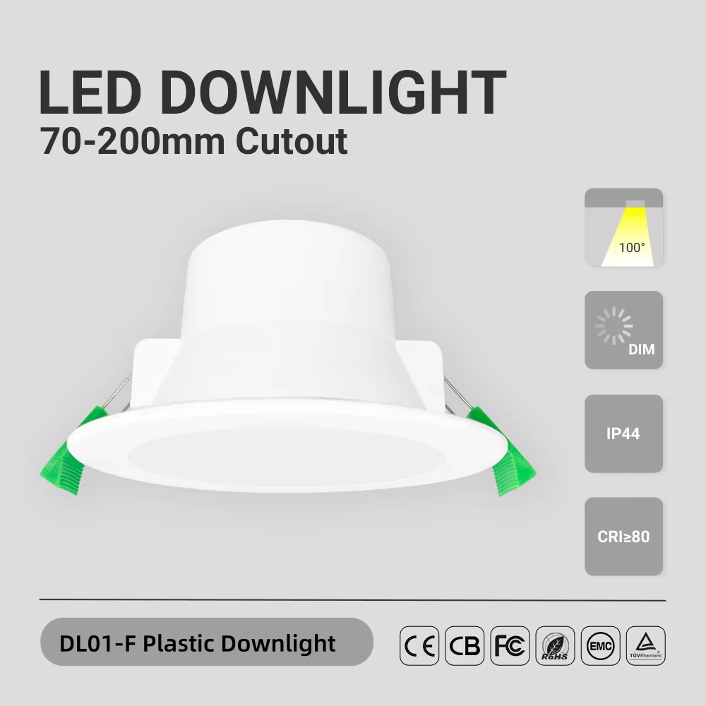 DL01-F IP44 waterproof light emitting diode downlight ceiling downlight 90mm tricolor 3CCT saa certificate dimmable aluminum light home spotlight ce