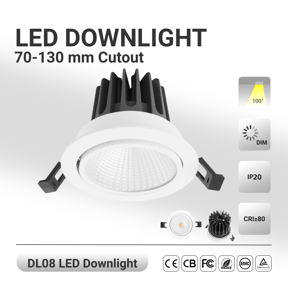 DL08 Ce certified dimmable 3000k 4000k 5000k CCT adjustable downlight ip20 6w SMD recessed saa light emitting diode downlights