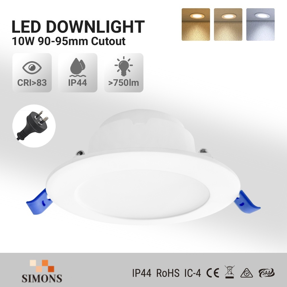 DL09 Downlight Unique Slim desgin 3cct dimmable 8w saa led downlight approved IP44 waterproof recessed ceiling light aluminium lamps