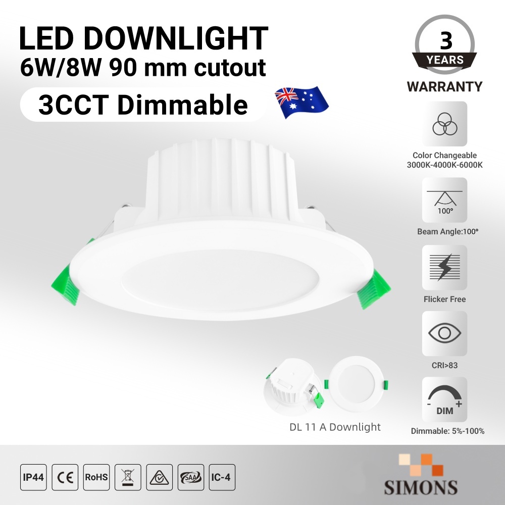 DL11 adjustable downlight dimmable led recessed lights 10W LED Downlight Internal 3cct Saa Led Ceiling Lights IP44 waterproof lamp ce