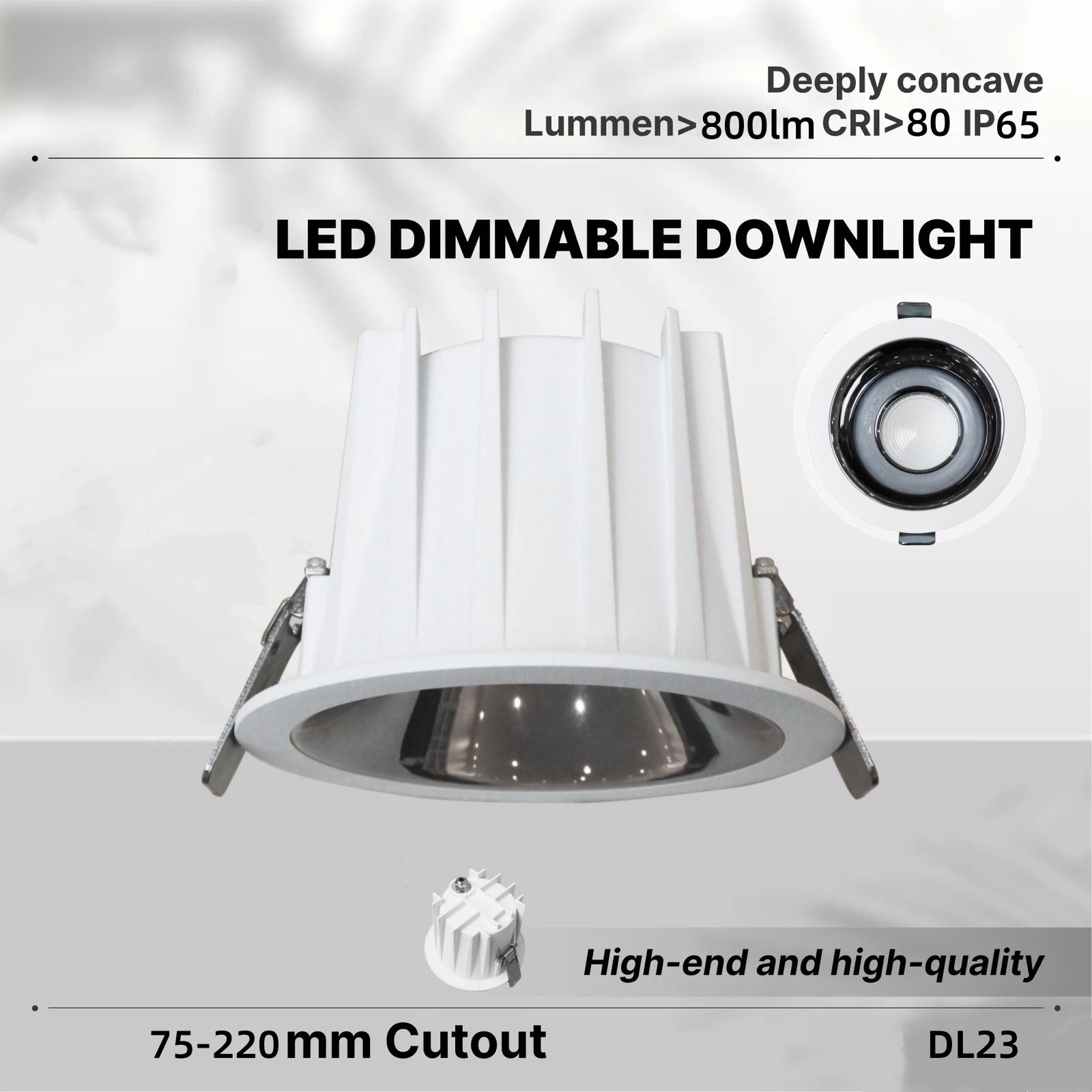 DL23 LED Downlight IP65 Dimmable Aluminum Recessed Bathroom Outdoor Construction Lights Kitchen Moisture-proof Antifog Ceiling Light