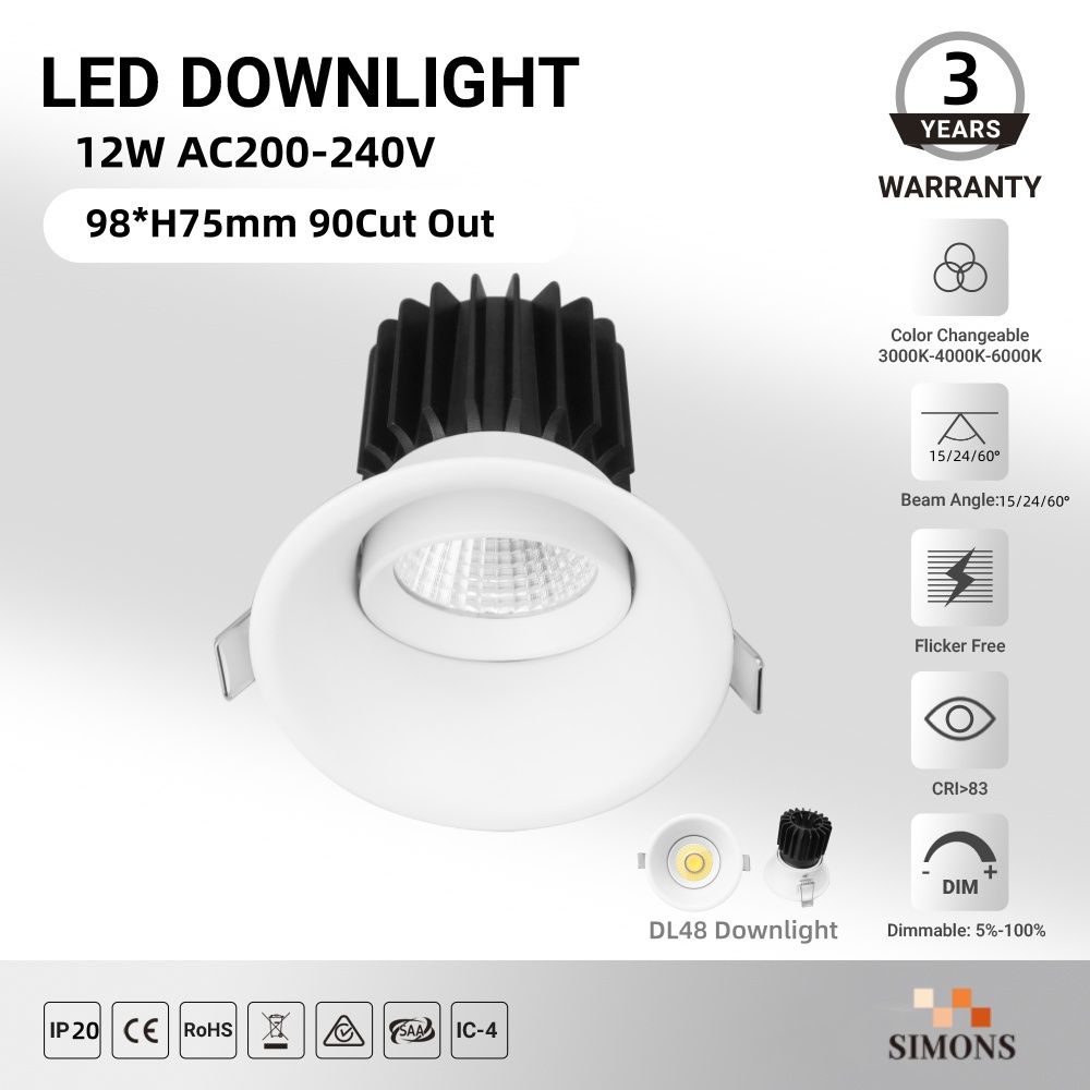 DL48 LED Downlight SAA Australia Standard High LED Brightness Spot Down Light Indoor Home Recessed Decorative Clothes Store Downlight