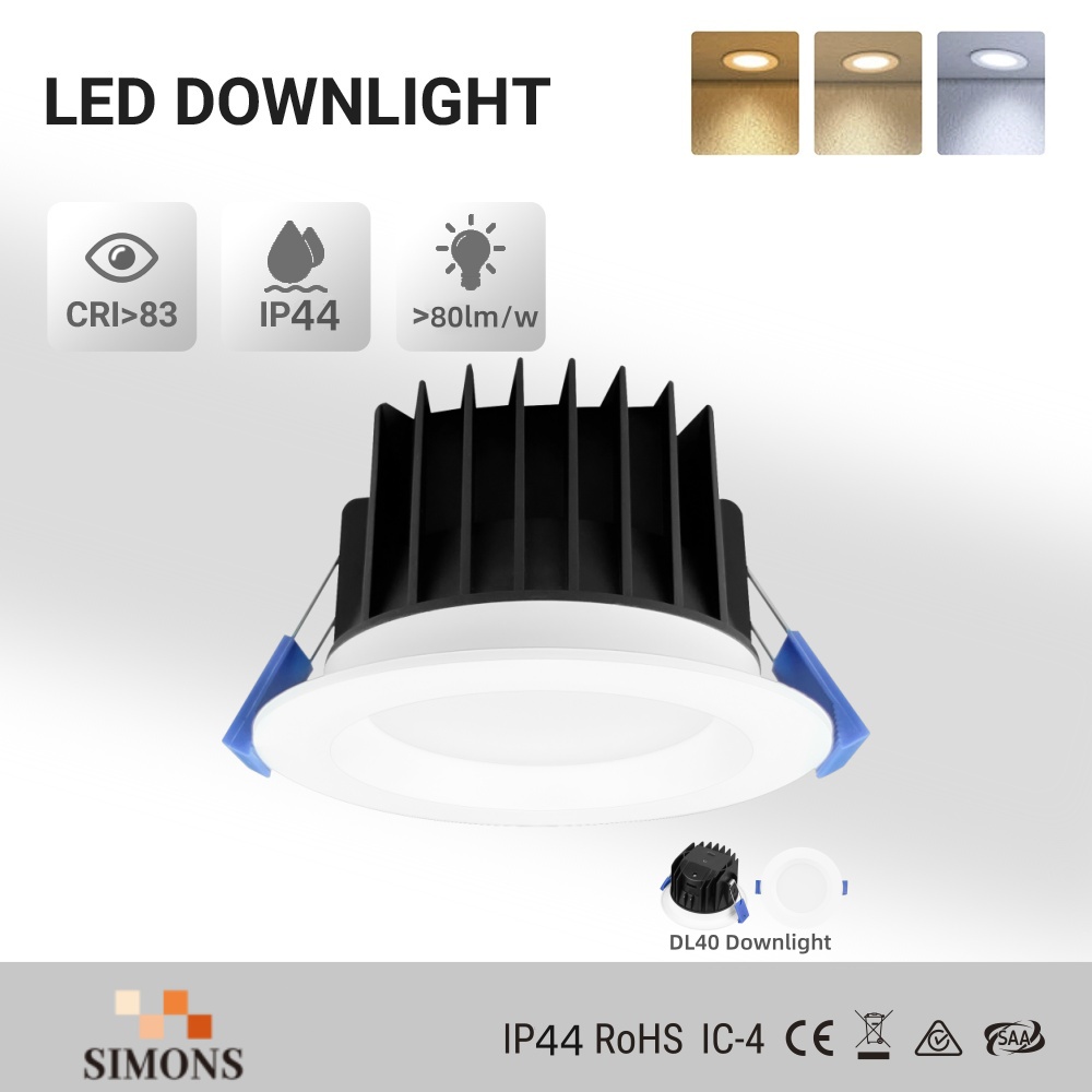 DL41 SAA certified down lights led ceiling light 3CCT recessed dimmable downlight Australia standard IP54 waterproof antiglare light