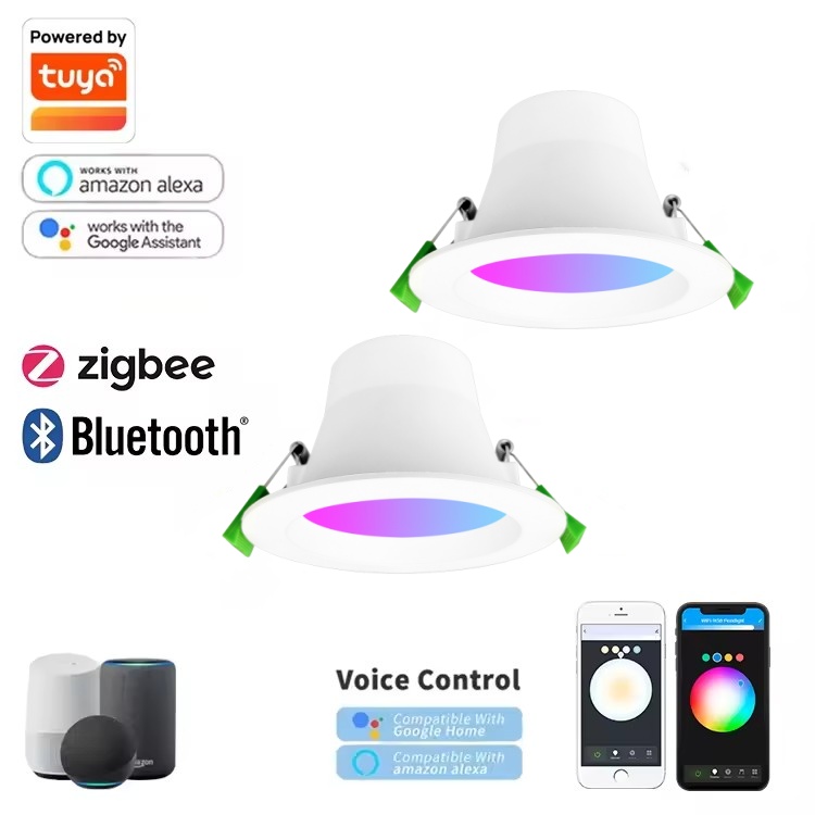 DL01-R-TY 10W light Anti-Glare Dimmable LED Downlight saa 3cct CE  Modern Ceiling Light Aluminum Control zigbee wifi tuya smart downlightDL01-R-TY