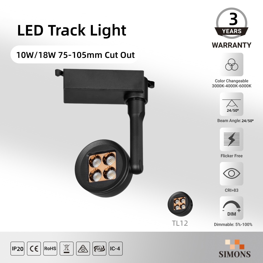 TL12 LED Track Light Anti-glare design 48V DC spotlights 0-10V Zigbee DALI dimmable LED magnetic track lights suitable home lighting